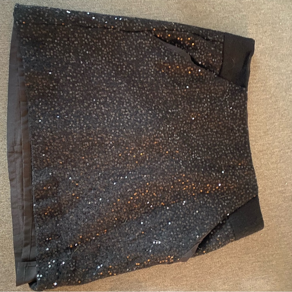LOFT Black Sequin Skirt